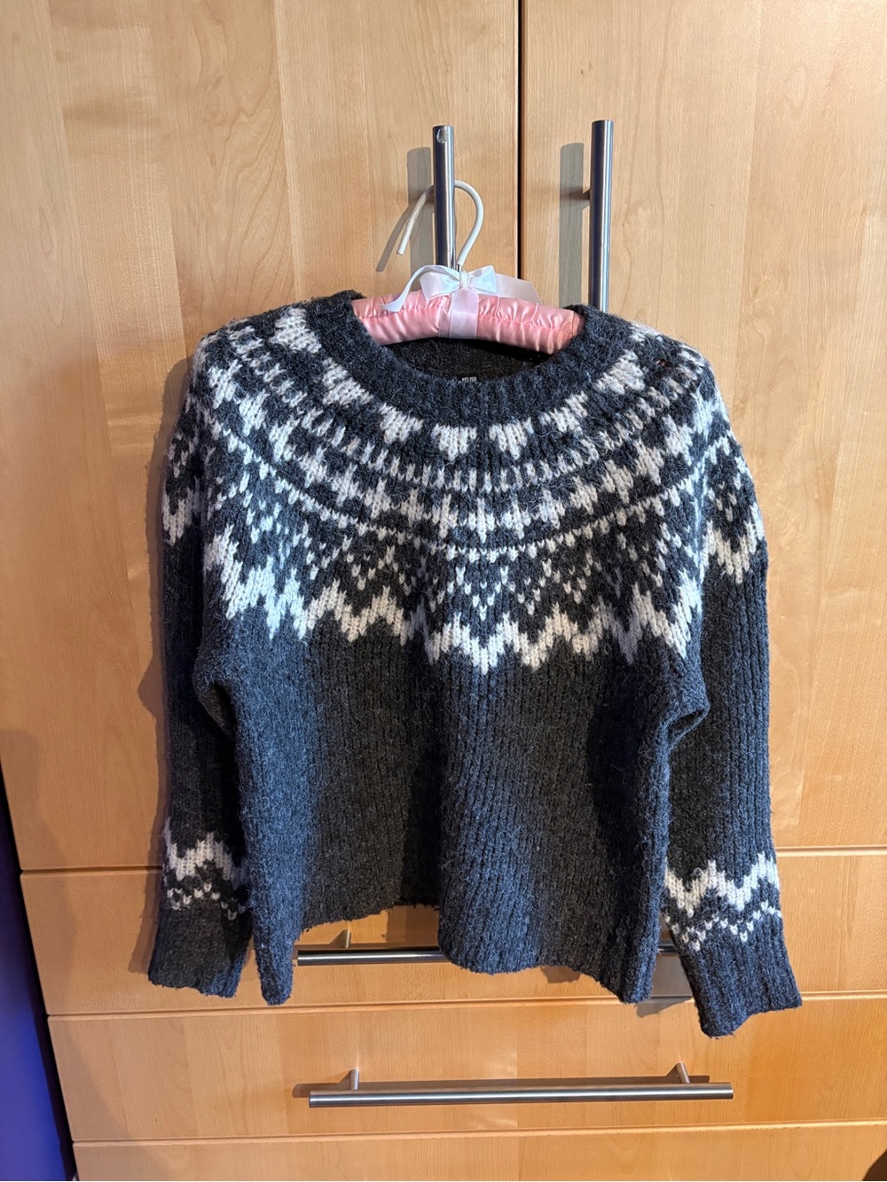 Uniqlo Grey Fair Isle Sweater XS